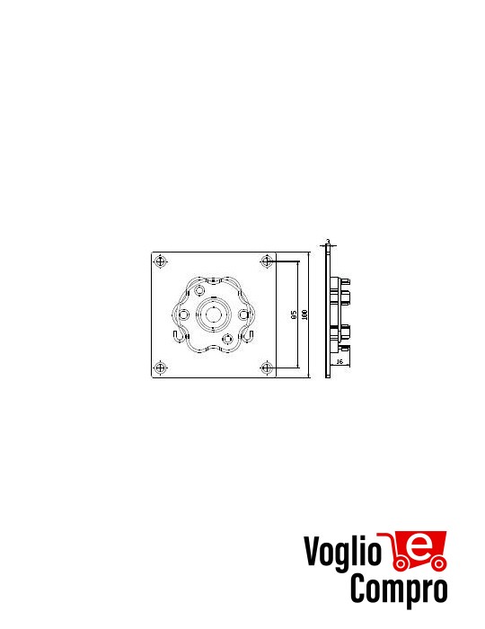 Adattatori compatibili con testa a stella Staffa da parete per motoriduttori Ø45 v2 163474