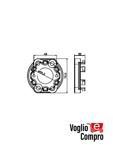 Adattatori compatibili con testa a stella Staffa a stella in alluminio Max 50Nm motoriduttori Ø45 v2