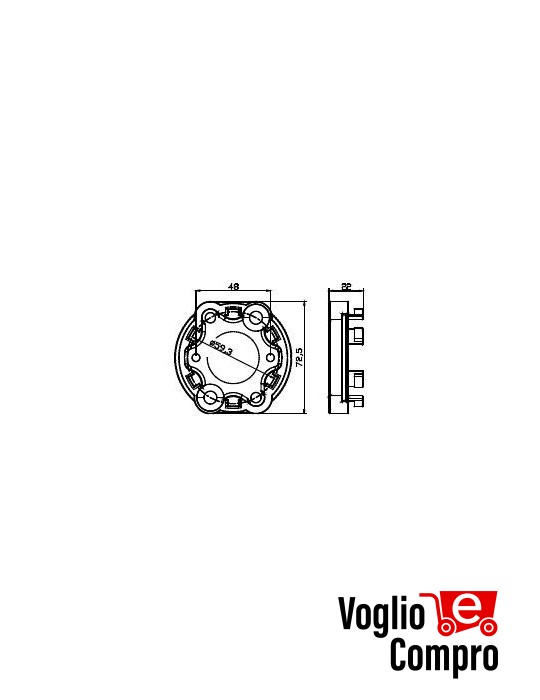Adattatori compatibili con testa a stella Staffa a stella in alluminio Max 50Nm motoriduttori Ø45 v2