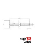 Kit albero flangia D. 30 L  300 Albero con flange regolabile per tubo 101.6 x 2 MOTORIDUTTORI Ø92