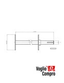 Kit albero flangia D. 30 L  600 Albero con flange regolabile per tubo 133 x 2,5 MOTORIDUTTORI Ø92