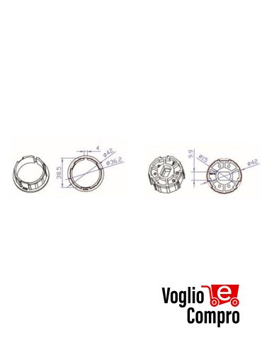 CORONA E PULEGGIA OGIVA PIATTA PER MOTORI TEKNOS T35