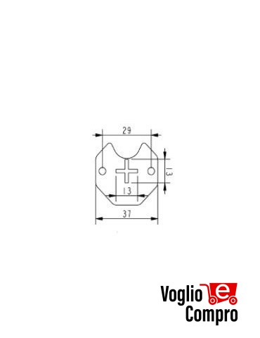 SUPPORTO piatto a croce PER MOTORI TEKNOS T35