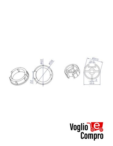 CORONA E PULEGGIA PER MOTORI TEKNOS T45 PER RULLO ZF Ø62