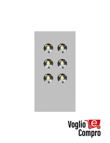 MEL6 VMAKA LAMPADA A 6 LED ALTA LUMINOSITA' FRUTTO DA INCASSO PER VIMAR ARKE' ARGENTO