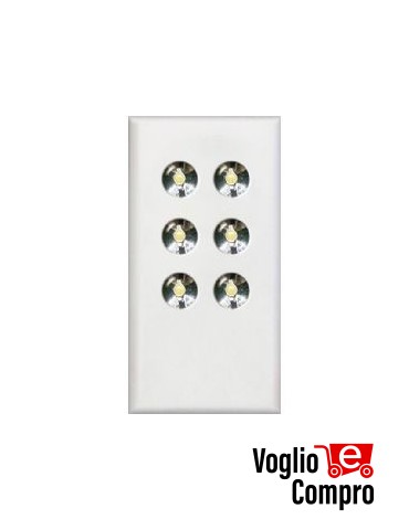 MEL6 MXGO B LAMPADA A 6 LED ALTA LUMINOSITA' FRUTTO DA INCASSO PER BTICINO MATIX GO BIANCO