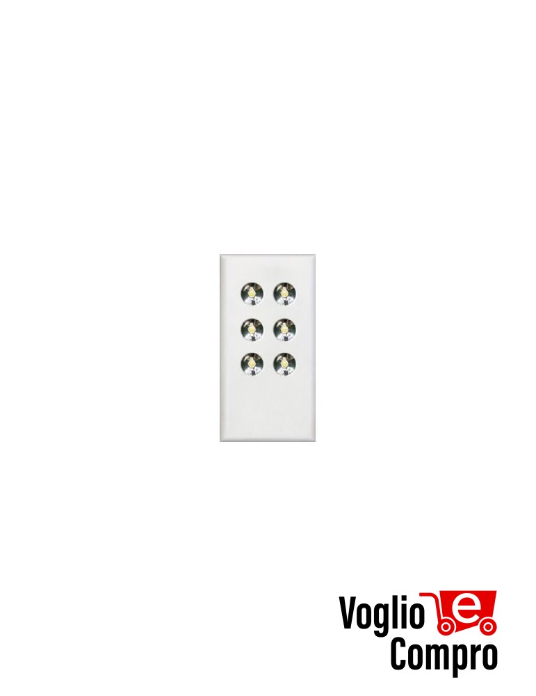 MEL6 MXGO B LAMPADA A 6 LED ALTA LUMINOSITA' FRUTTO DA INCASSO PER BTICINO MATIX GO BIANCO