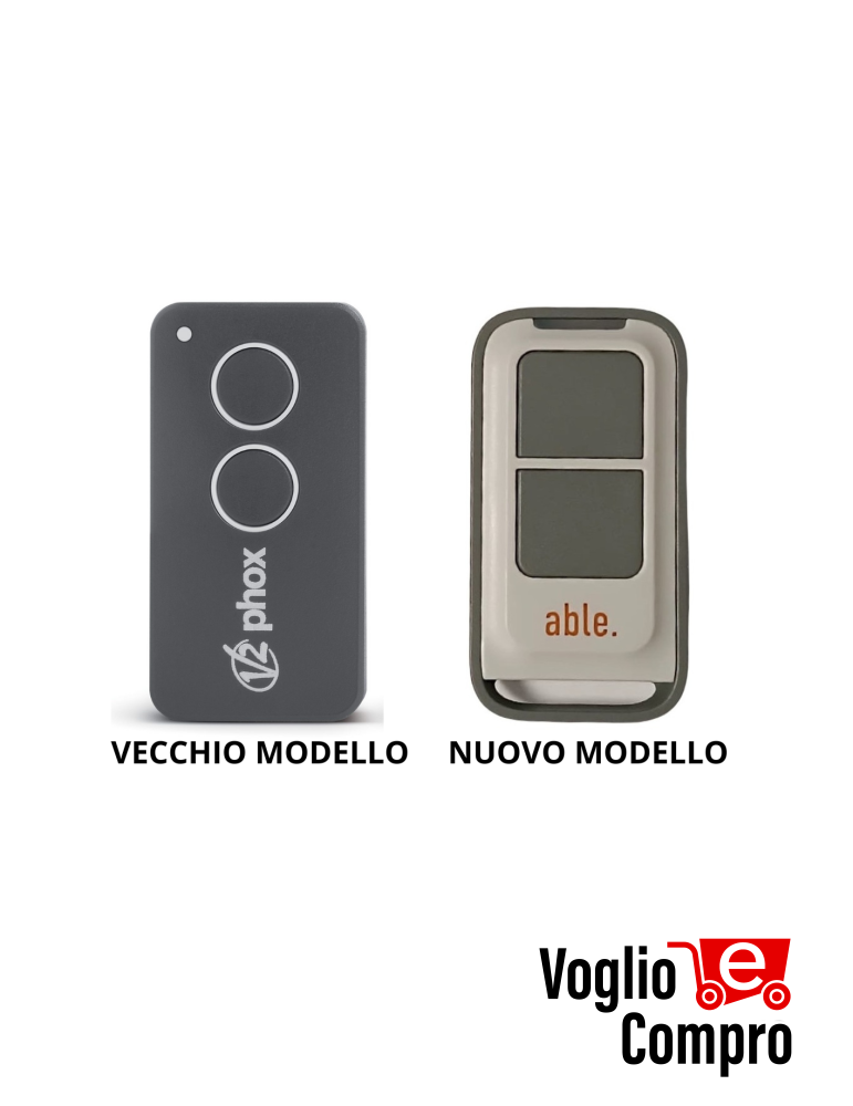 TRASMETTITORE V2 PHOX 2P PERSONAL PASS 433.92 MHz 2 CANALI  PROGRAMMABILE