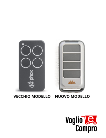 TRASMETTITORE RADIOCOMANDO V2 PHOX 4 PERSONAL PASS 433.92 MHz 4 Ch. SERIALIZZATO