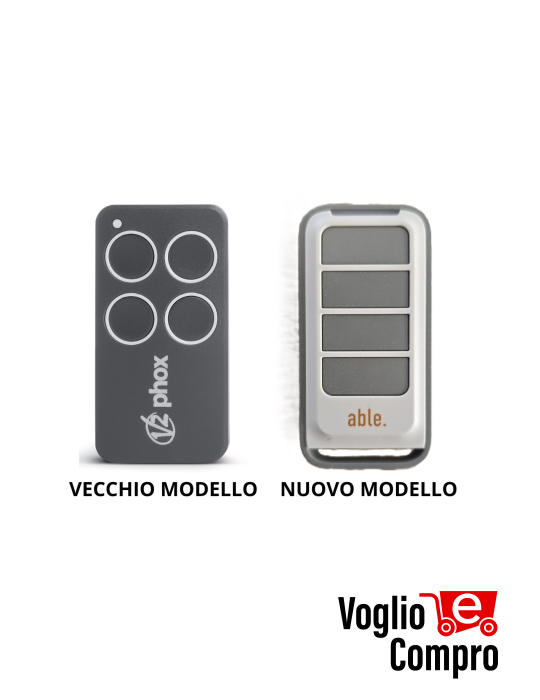 TRASMETTITORE RADIOCOMANDO V2 PHOX 4 PERSONAL PASS 433.92 MHz 4 Ch. SERIALIZZATO