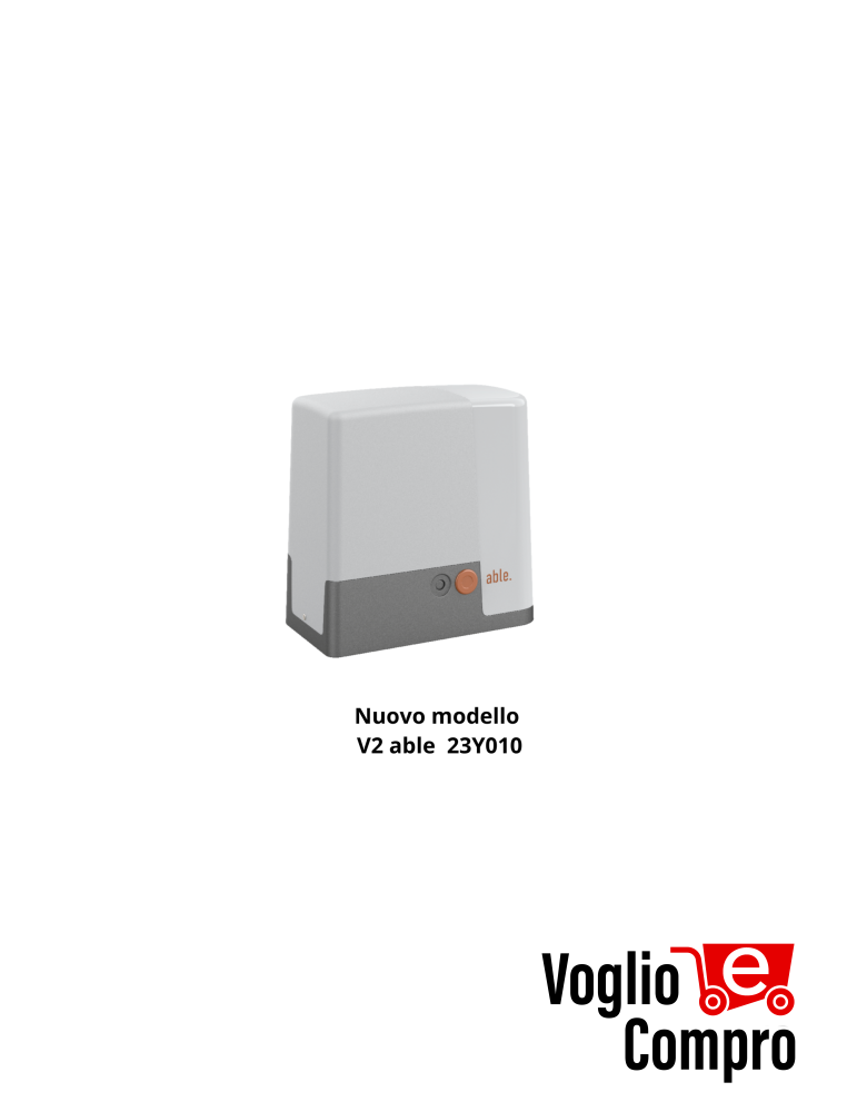 Motoriduttore elettromeccanico V2 ABLE 23Y010 SL LARGE ex FORTECO 23E026 230V  inverter per cancelli scorrevoli fino a 2500 Kg