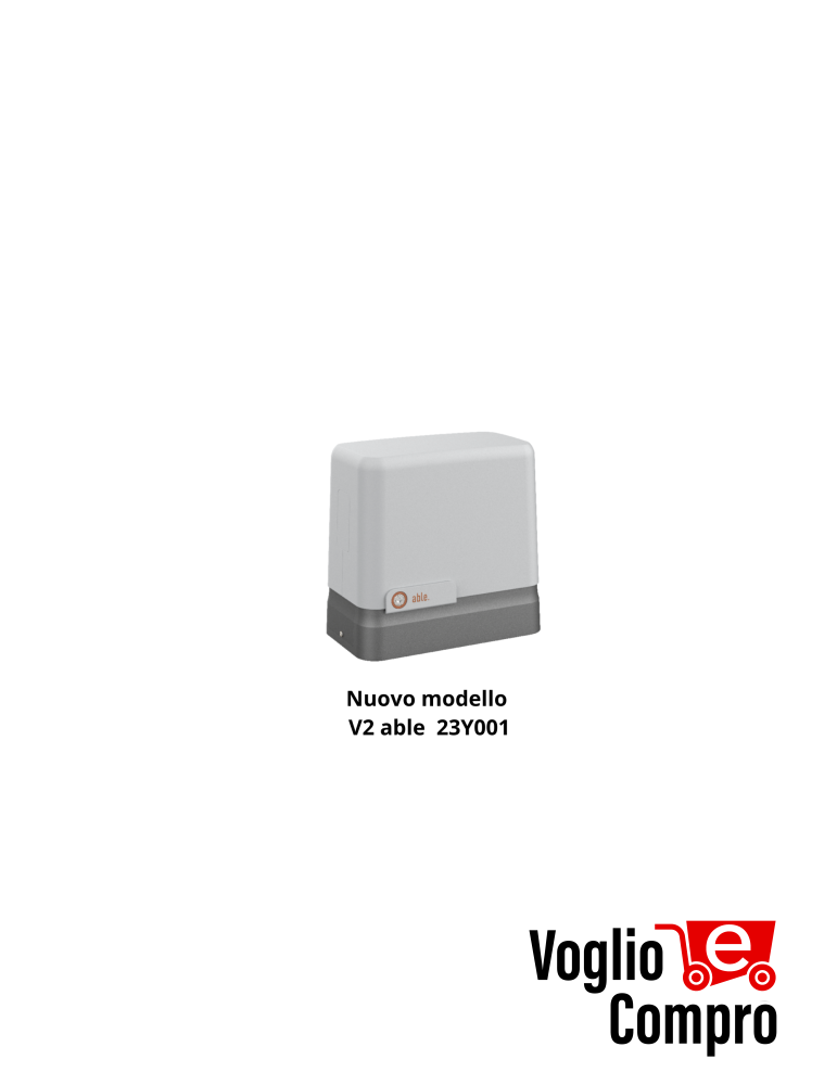 KIT BASE V2 ABLE KL SMALL 400 24 30Y005 ex Torq per l’automazione 24v  per cancelli scorrevoli fino a kg 400