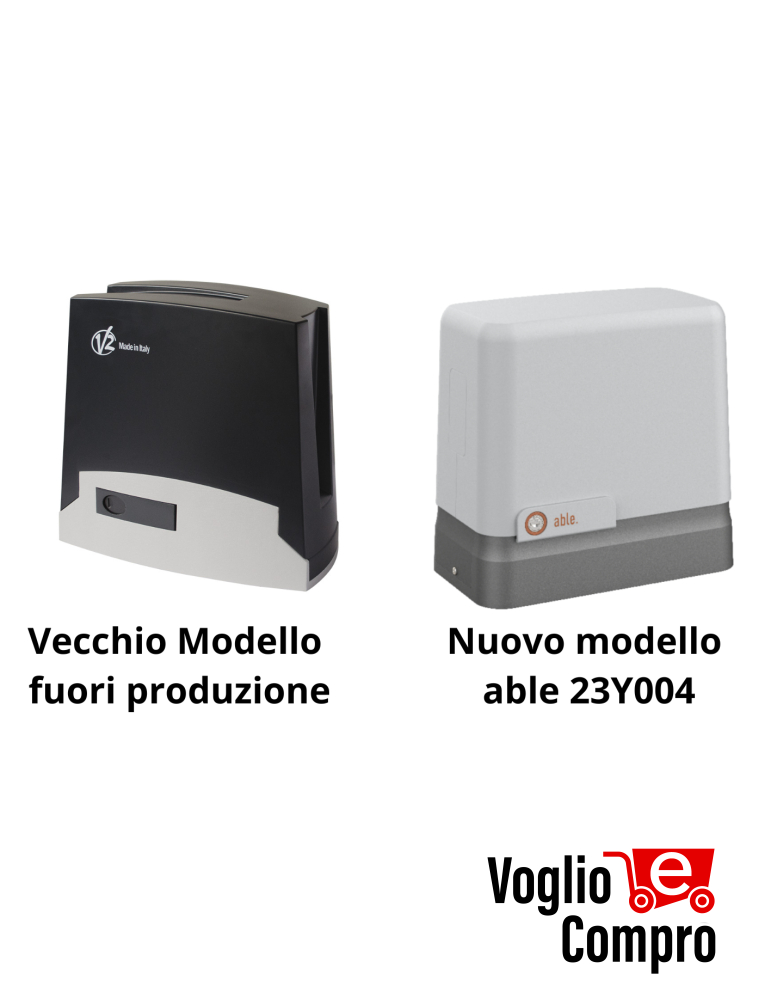 MOTORIDUTTORE ELETTROMECCANICO V2 ABLE 23Y004 SL SMALL800 ex TORQ 23G004 ex AYROS 23C060  CANCELLI SCORREVOLI 230V FINO 800 Kg