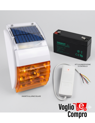 SolarGuard SG-1100-T Sirena da esterno universale senza fili con pannello solare e trasmettitore radio