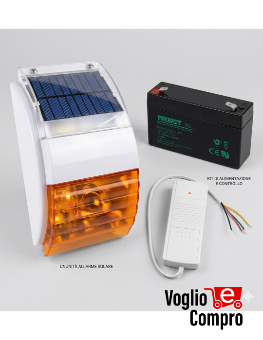 SolarGuard SG-1100-T Sirena da esterno universale senza fili con pannello solare e trasmettitore radio