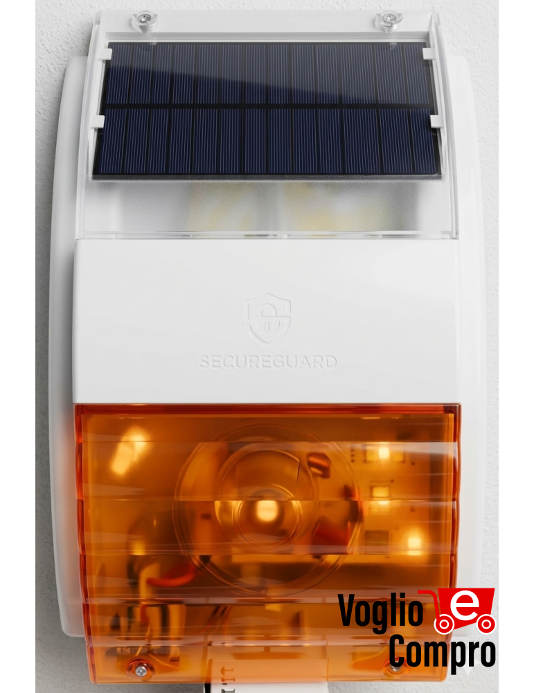 SolarGuard SG-1100-T Sirena da esterno universale senza fili con pannello solare e trasmettitore radio