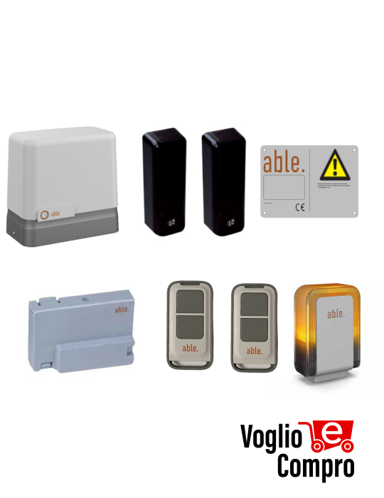 KIT FULL AUTOMAZIONE CANCELLO SCORREVOLE V2 AYROS 1000 D 24V FINO 1000 Kg