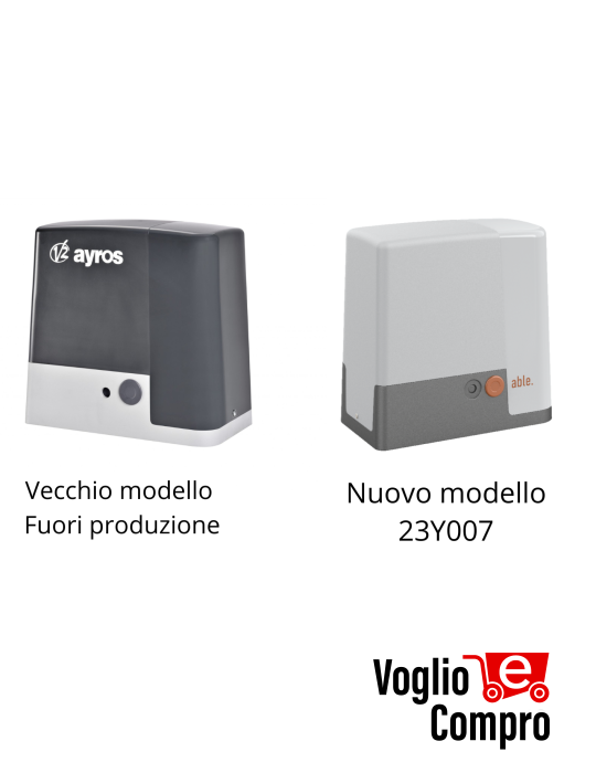 Motoriduttore elettromeccanico V2 ABLE 23Y007 SL MEDIUM 1500I ex AYROS 23C059 230V con inverter per cancelli scorrevoli 1500 Kg