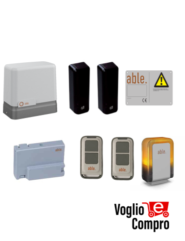 KIT FULL V2 ABLE 30Y011 KL MEDIUM 230V  per l’automazione 230v per cancelli scorrevoli CON INVERTER fino a kg 1500