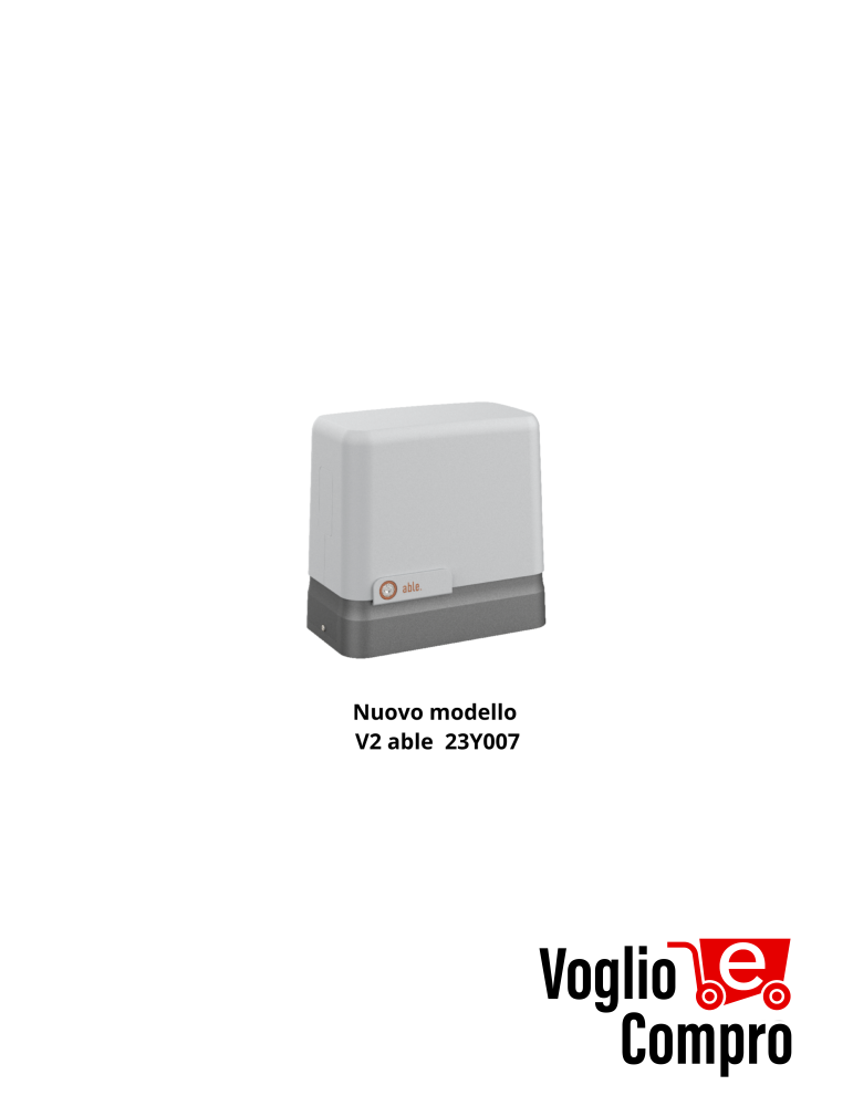 KIT FULL V2 ABLE 30Y011 KL MEDIUM 230V  per l’automazione 230v per cancelli scorrevoli CON INVERTER fino a kg 1500