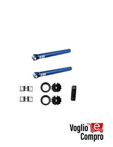 KIT 2 MOTORI TUBOLARI RADIO TEKNOS T45MR40 AUTOMAZIONE TAPPARELLA AVVOLGIBILE D 45 mm 40Nm 75 KG