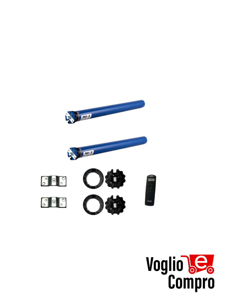 KIT 2 MOTORI TUBOLARI RADIO TEKNOS T45MR40 AUTOMAZIONE TAPPARELLA AVVOLGIBILE D 45 mm 40Nm 75 KG