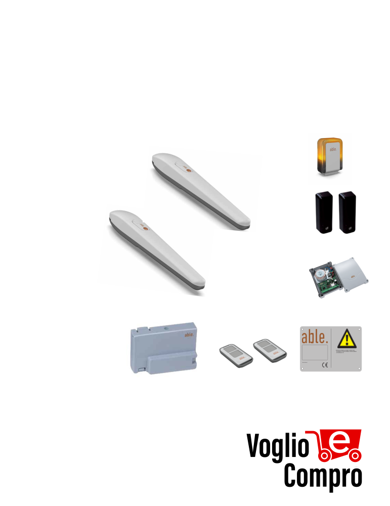 KIT FULL V2 ABLE 29Y009 KF LN  MEDIUM 24 automazione 24V­­­­ cancelli a battente ante fino a 3M centrale digitale CX EVO2