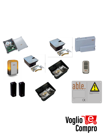 KIT FULL V2 ABLE 29Y013 Motoriduttore elettromeccanico installazioni interrate 24V. cancelli a battente con ante fino a 3,5 m.