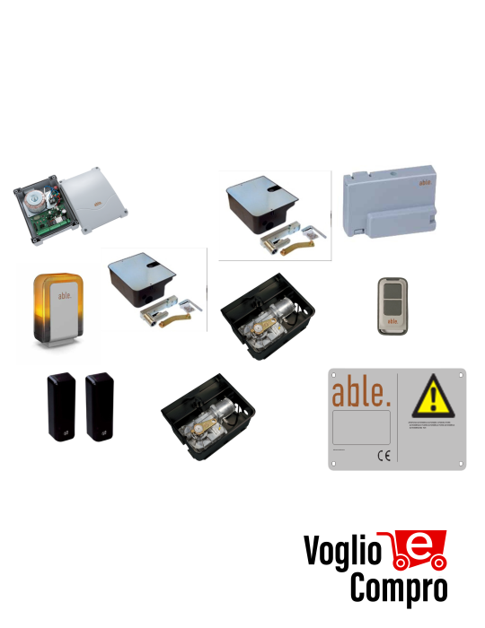 KIT FULL V2 ABLE 29Y013 Motoriduttore elettromeccanico installazioni interrate 24V. cancelli a battente con ante fino a 3,5 m.