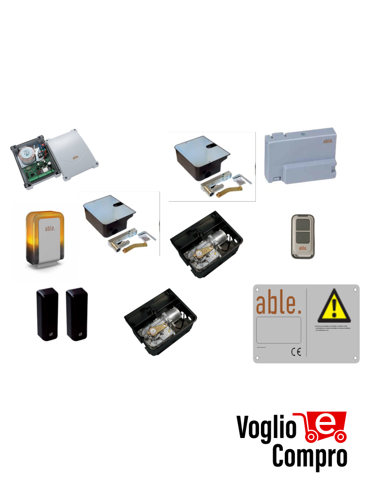 KIT FULL V2 ABLE 29Y014 Motoriduttore elettromeccanico installazioni interrate 230V. cancelli a battente con ante fino a 3,5 m.
