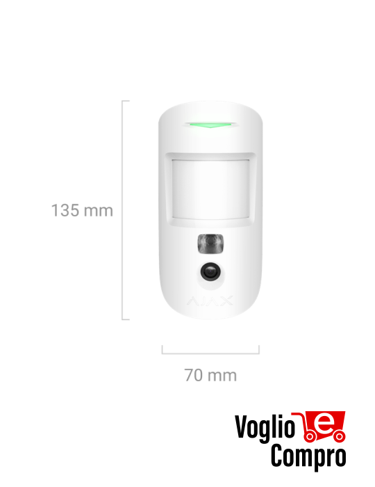AJAX 117744 MotionCam Jeweller BIANCO Rilevatore di movimento IR wireless con foto-verifica