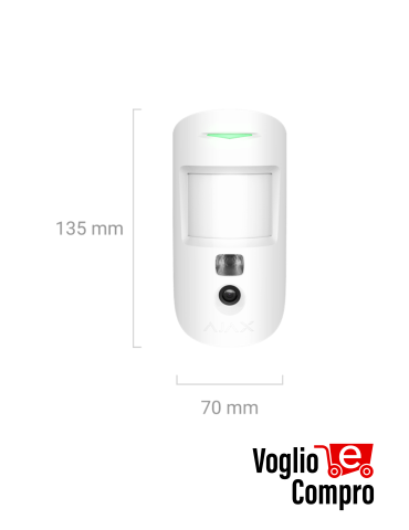 AJAX 119281MotionCam (PhOD) Jeweller BIANCO Rilevatore di movimento PIR wireless con possibilità di foto-verifica estesa