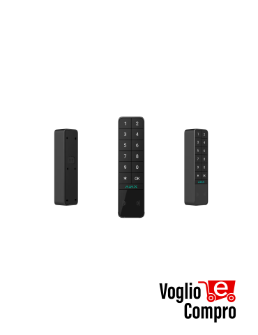 AJAX 99968 KeyPad Outdoor Jeweller NERO Tastiera wireless che supporta l'autenticazione tramite Pass, Tag, smartphone e codici.