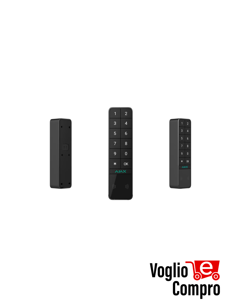AJAX 99968 KeyPad Outdoor Jeweller NERO Tastiera wireless che supporta l'autenticazione tramite Pass, Tag, smartphone e codici.