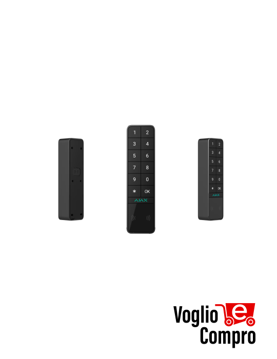 AJAX 99968 KeyPad Outdoor Jeweller NERO Tastiera wireless che supporta l'autenticazione tramite Pass, Tag, smartphone e codici.