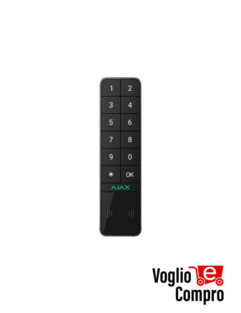 AJAX 99968 KeyPad Outdoor Jeweller NERO Tastiera wireless che supporta l'autenticazione tramite Pass, Tag, smartphone e codici.