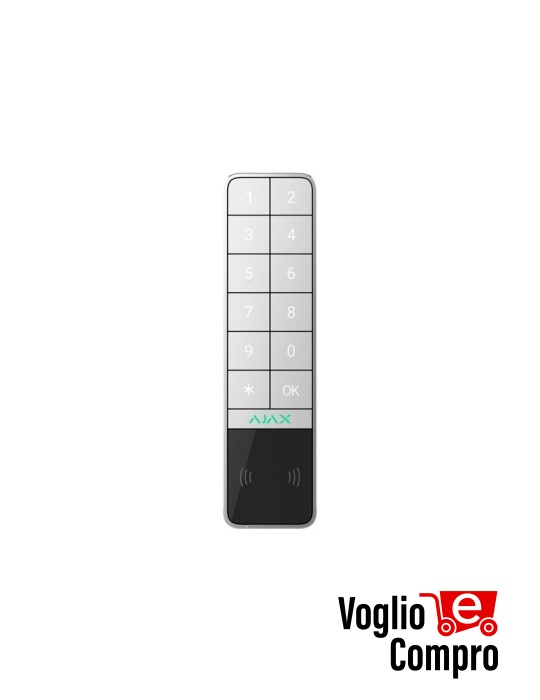 AJAX 99967 KeyPad Outdoor Jeweller BIANCO Tastiera wireless che supporta l'autenticazione tramite Pass, Tag, smartphone e codici