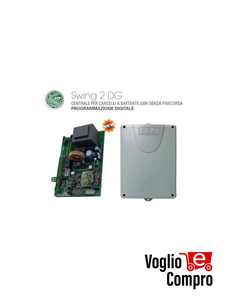 KIT 2 MOTORI V2 CALYPSO 400 230V + CENTRALE SEA PER CANCELLO AD ANTA A BATTENTE