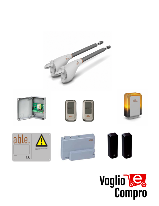 KIT AUTOMAZIONE V2 PER CANCELLO A 2 ANTE 2,5 Mt MOTORE CALYPSO CENTRALE CITY 1