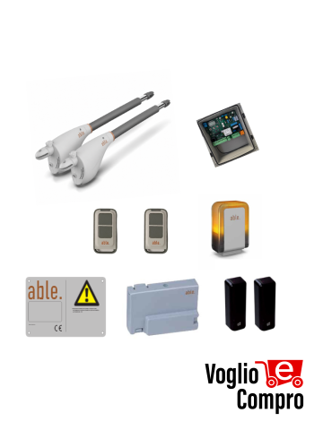 KIT AUTOMAZIONE V2 PER CANCELLO A 2 ANTE 2,5 Mt MOTORE CALYPSO CENTRALE FLEXY2
