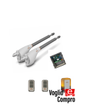 KIT 2 MOTORI CALYPSO V2 CENTRALE RADIOCOMANDO LAMPEGGIANTE X CANCELLO ANTA BATT.
