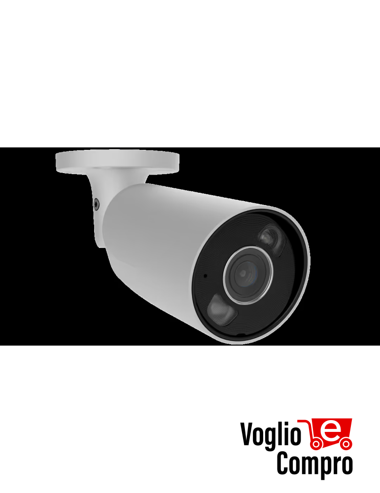 AJAX BulletCam HL (5 Mp/4 mm) Telecamera IP di sicurezza cablata con IA, con angolo di visione di 85°, illuminazione ibrida