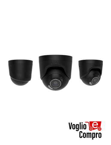 AJAX TurretCam HL (8 Mp/4 mm) Telecamera IP di sicurezza cablata con IA    angolo di visione di 85°, illuminazione ibrida