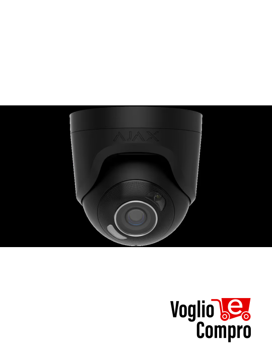 AJAX TurretCam HL (8 Mp/4 mm) Telecamera IP di sicurezza cablata con IA    angolo di visione di 85°, illuminazione ibrida