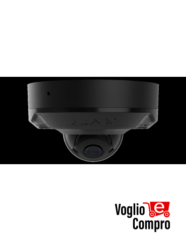 AJAX DomeCam Mini HL (5 Mp/4 mm) Telecamera IP di sicurezza cablata con IA  angolo di visione di 85°, illuminazione ibrida