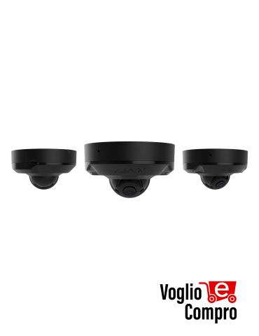 AJAX DomeCam Mini HL (8 Mp/2.8 mm) Telecamera IP di sicurezza cablata con IA  angolo di visione di 110°, illuminazione ibrida
