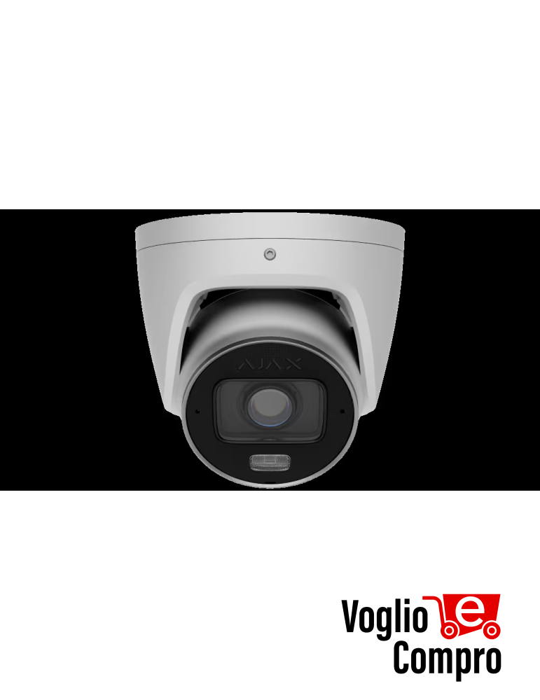 AJAX TurretCam HLVF (5 Mp) Telecamera IP di sicurezza cablata con IA   obiettivo varifocale motorizzato da 2,8–12 mm