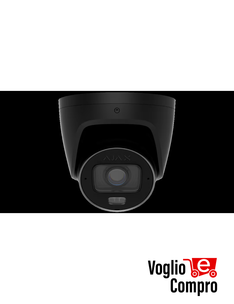 AJAX TurretCam HLVF (8 Mp) Telecamera IP di sicurezza cablata con IA obiettivo varifocale motorizzato da 2,8–12 mm,
