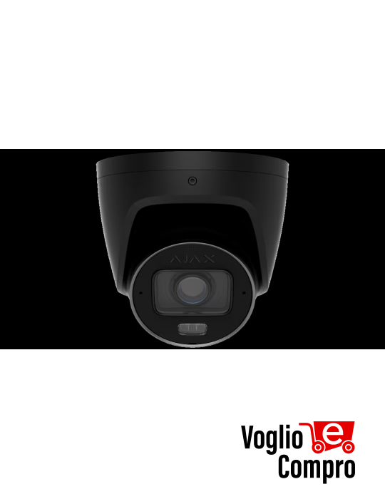 AJAX TurretCam HLVF (8 Mp) Telecamera IP di sicurezza cablata con IA obiettivo varifocale motorizzato da 2,8–12 mm,