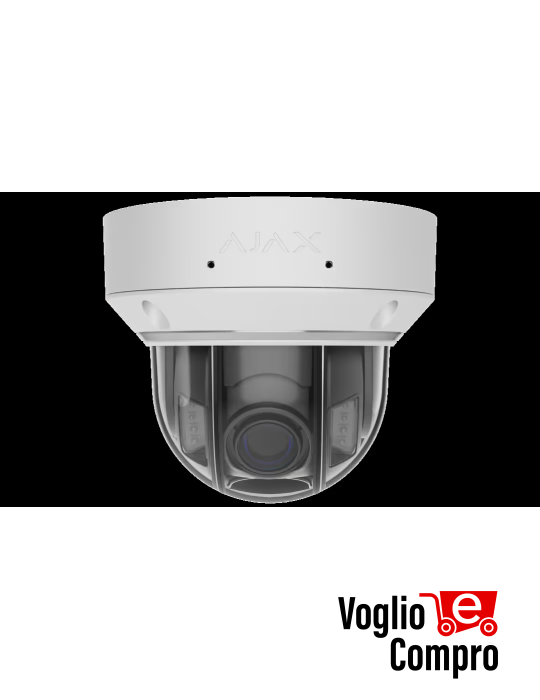 AJAX DomeCam HLVF (8 Mp) Telecamera IP di sicurezza cablata con IA, con obiettivo varifocale motorizzato da 2,8–12 mm